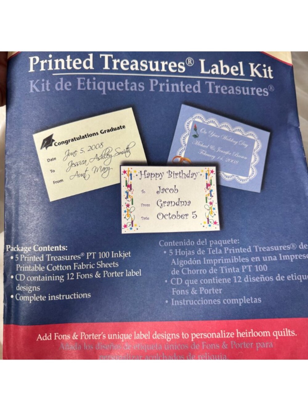 Fons & Porter Printed Treasures Label Kit 10 Sheets CD Inkjet Printable Flaw - Picture 3 of 10